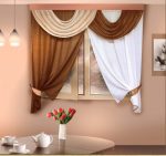 Design de cortinas de lambrequim na cozinha (145 + Foto): não é uma tarefa fácil, mas factível de registro