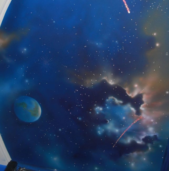 Efeito céu estrelado com iluminação direcional