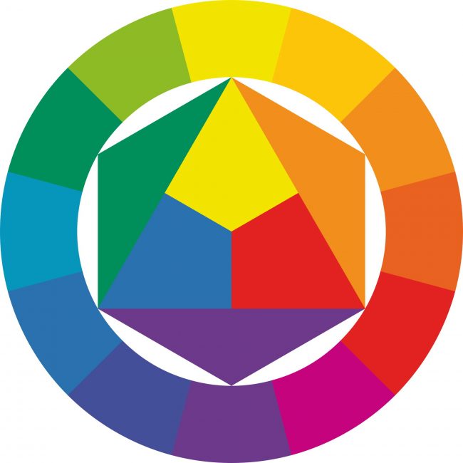 Use o layout da roda de cores.