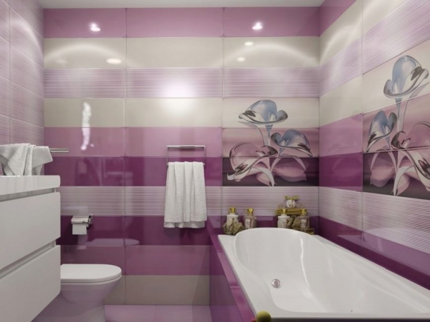 Rosa com roxo suave - como uma das opções no interior