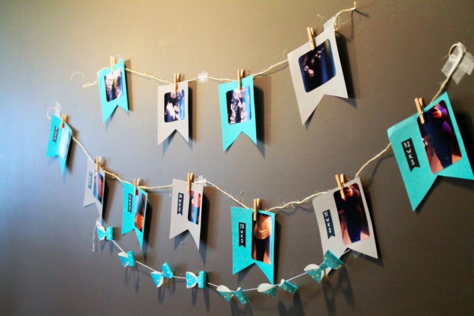 Ótima idéia para decorar a parede com fotos de família.