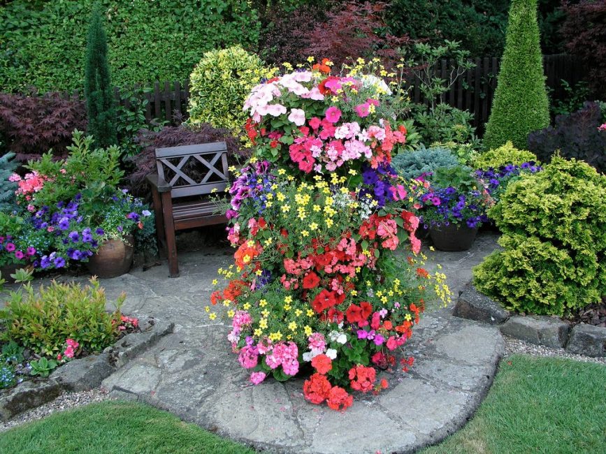 Clube vertical para criar um canteiro de flores