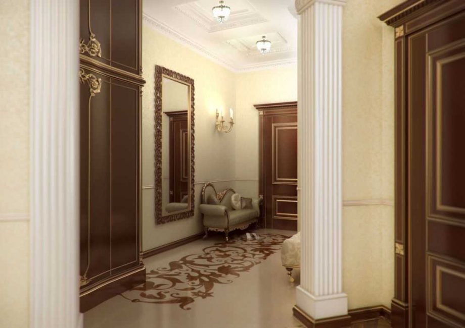 Arco com pilastras em estilo clássico