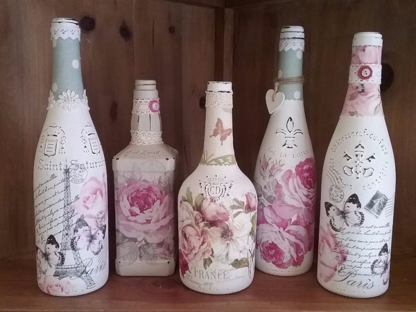 Garrafas de decoupage para o Ano Novo (mais de 170 fotos). Jóias DIY. Novas ideias e workshops