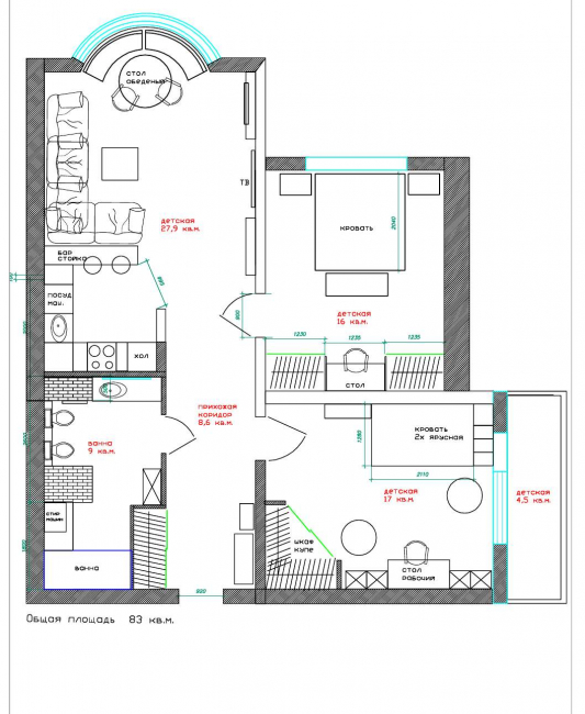 Melhor planejamento de um apartamento de 3 quartos em casas de painel: 160 + Foto do espaço considerado