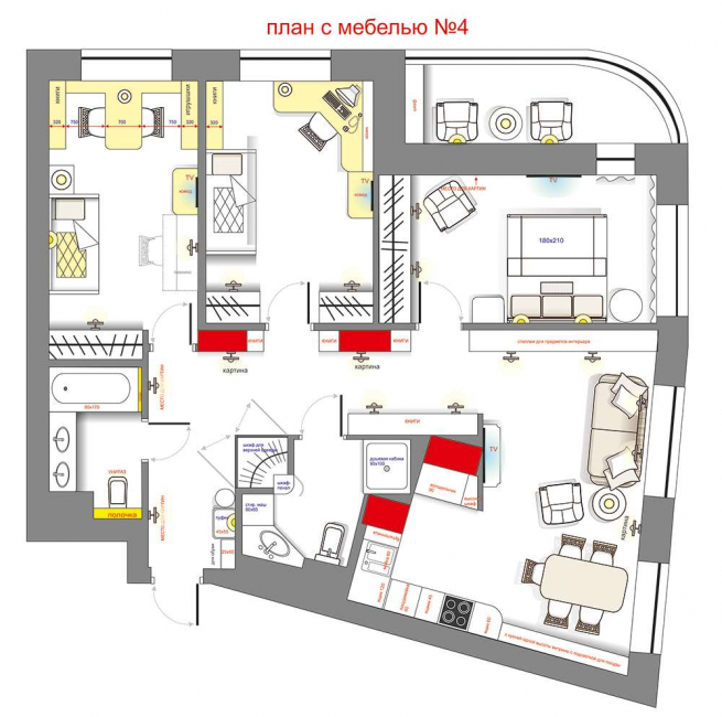 Melhor planejamento de um apartamento de 3 quartos em casas de painel: 160 + Foto do espaço considerado
