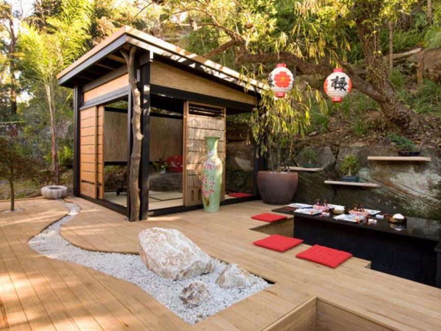 A melhor adição a um jardim japonês é uma casa de chá.