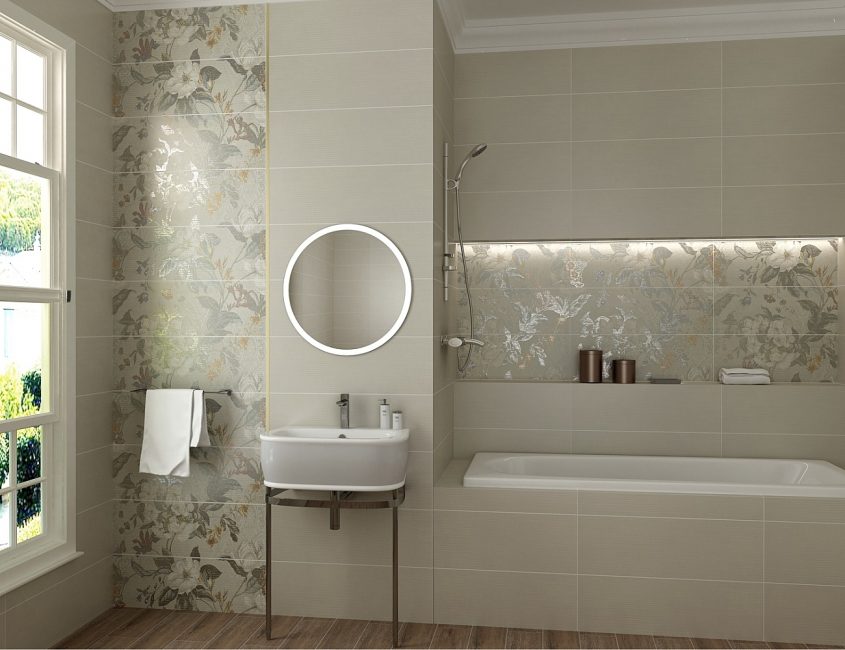 Fragmentos de azulejos com pulverização