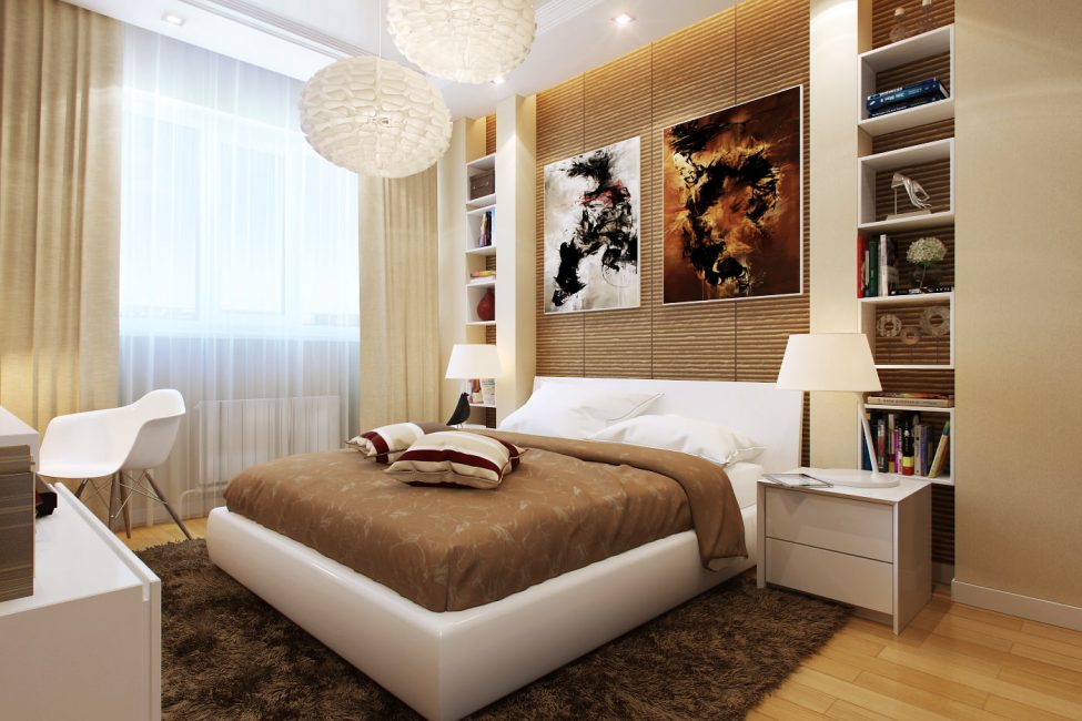 Quarto de tamanho completo com mobília