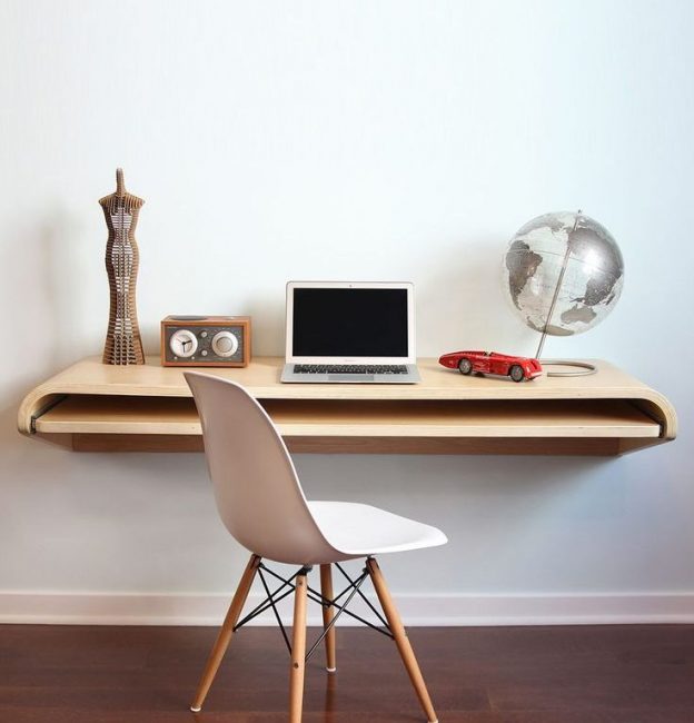 Móveis de escritório no estilo do minimalismo
