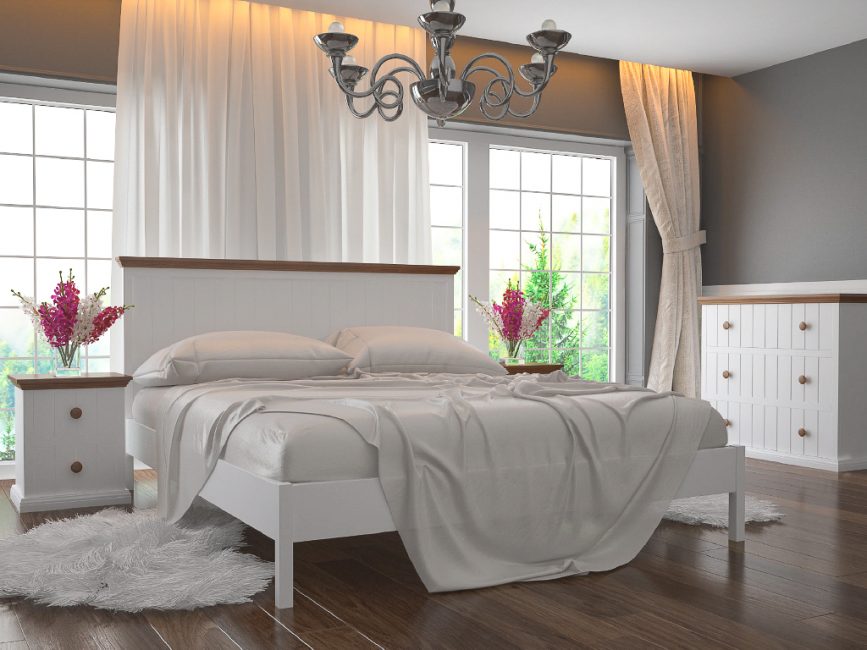 Opção de cama branca