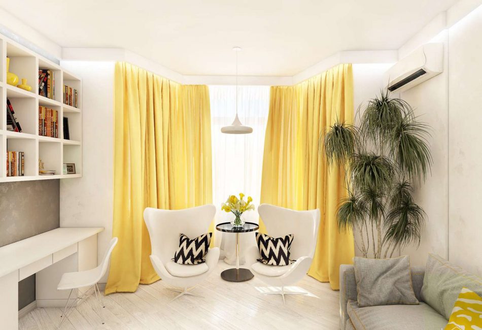 Sotaque com cortinas brilhantes