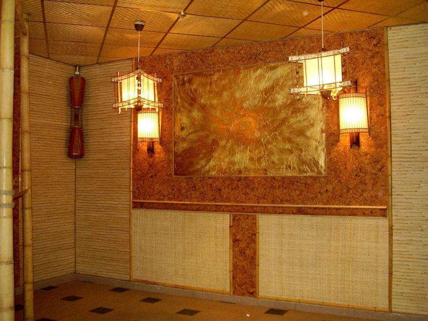 Decoração de interiores de bambu