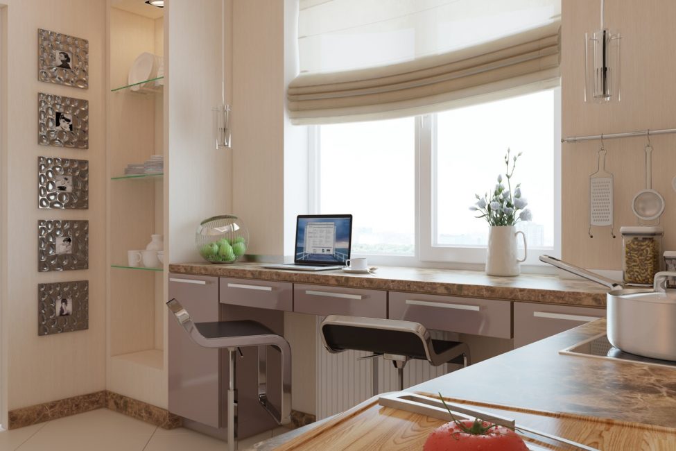 Superfície de trabalho adicional na cozinha