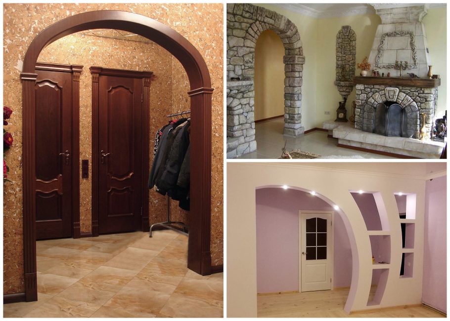 O arco entre a cozinha e a sala de estar