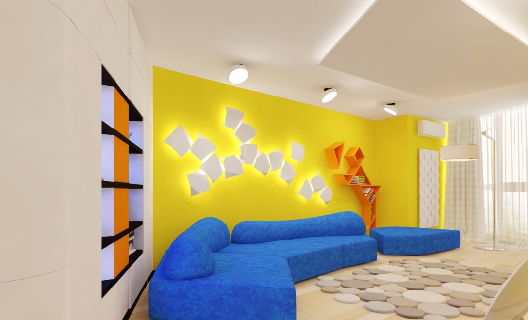 Decoração de parede atrás do sofá
