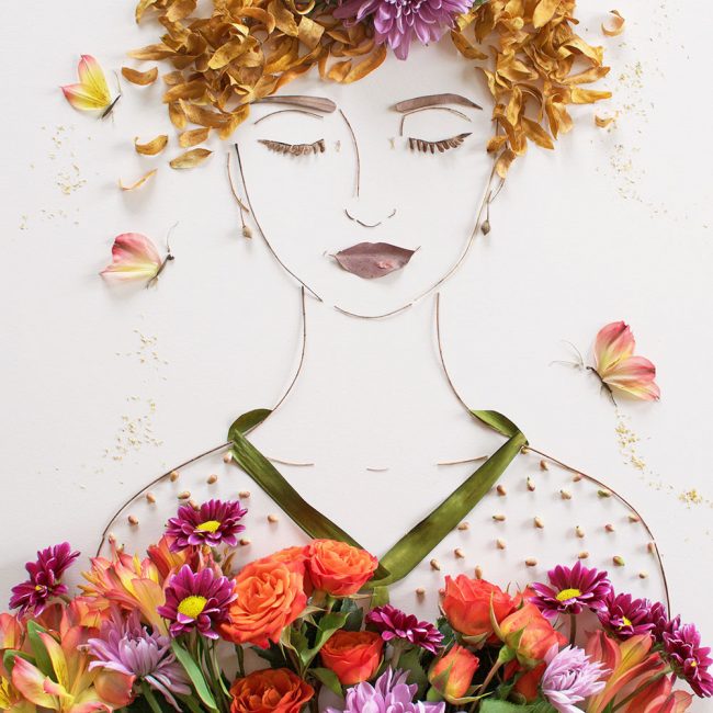 Decore o vestido com flores