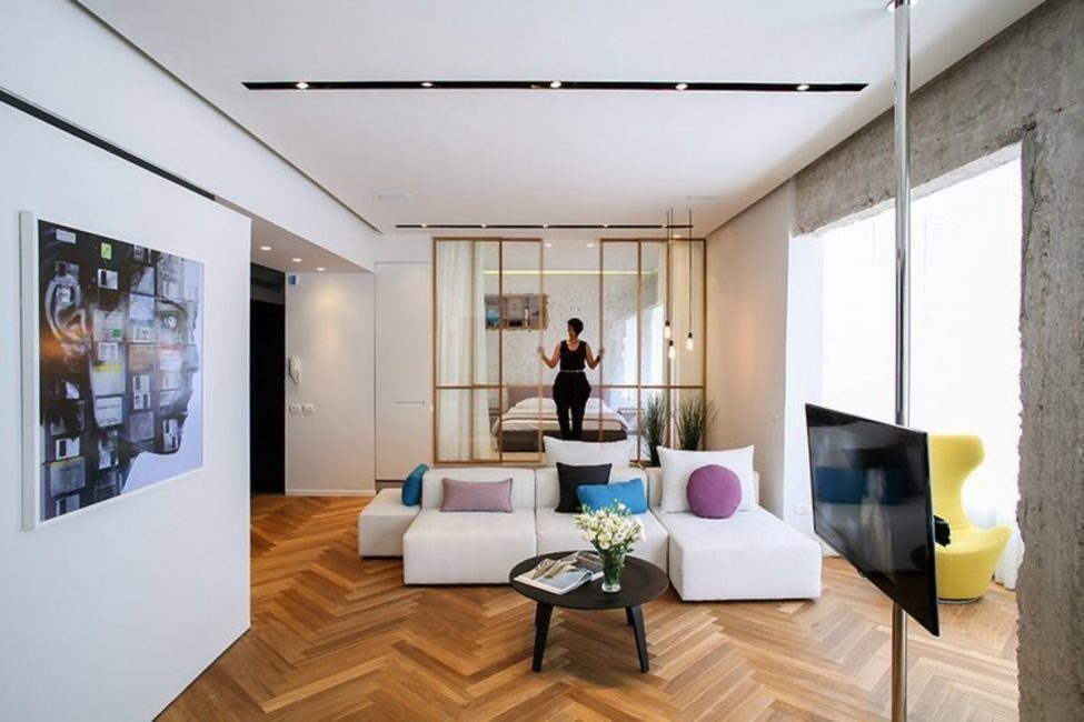 Presença de parquet em estilo loft