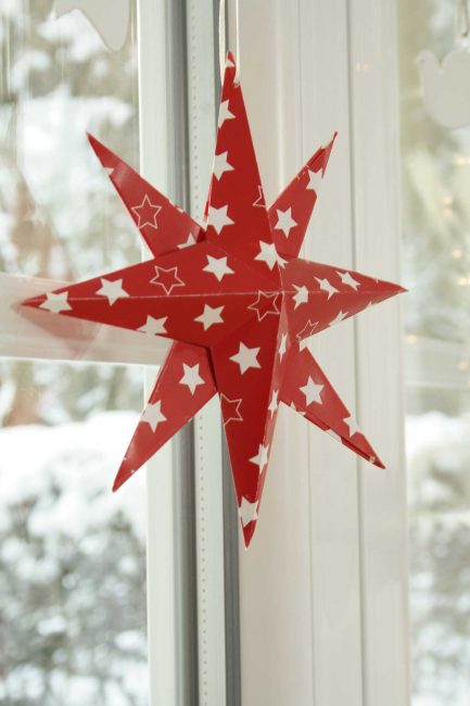 Estrela vermelha de origami