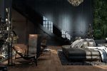 Fazemos o interior em preto: Cortinas / Papel de Parede / Teto (185 + Foto). Acento brilhante de seu design