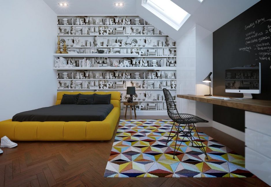 Foto papel de parede na parede na sala de estar, quarto, cozinha e criança: 205 + Foto interiores atraentes
