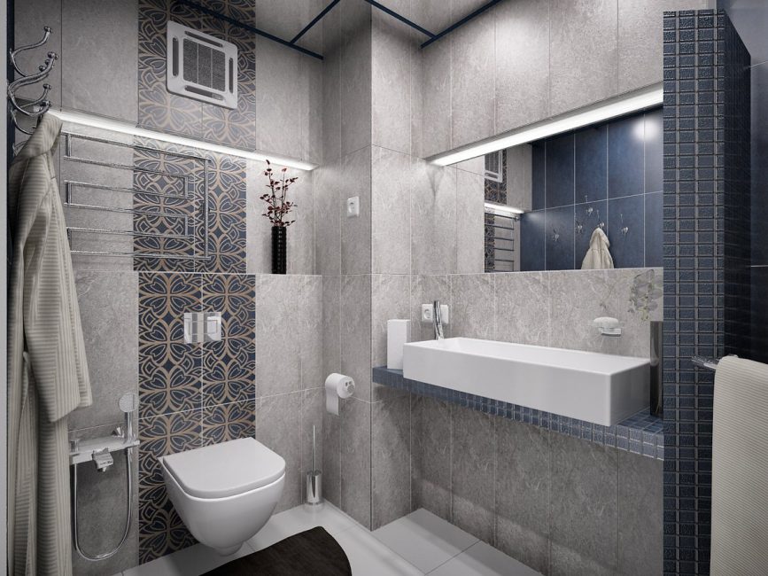 Opção de uma pequena casa de banho neste estilo
