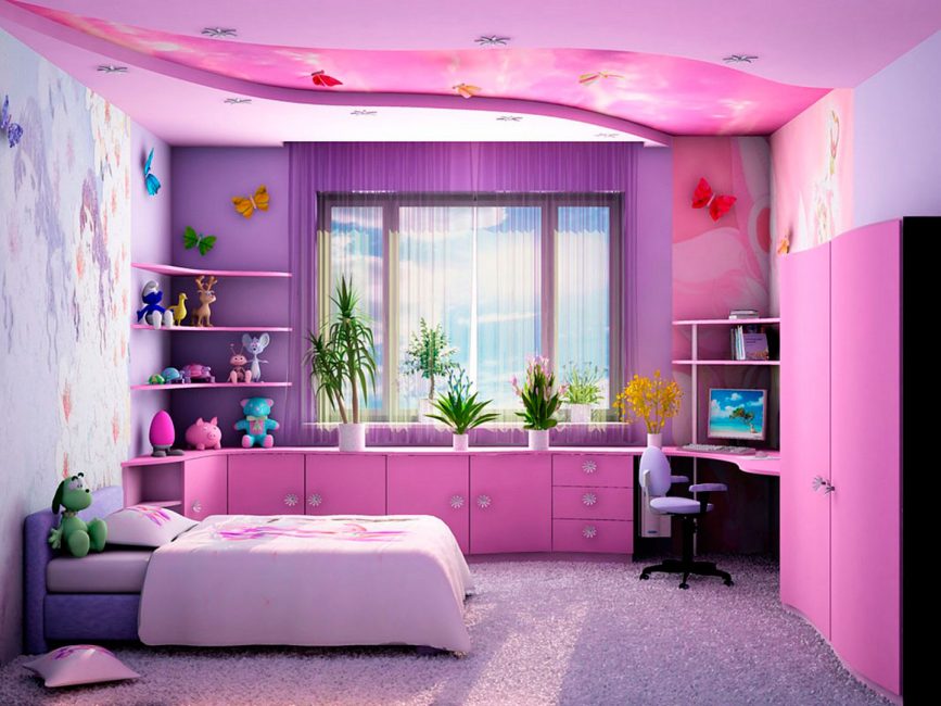 Quarto roxo luxuoso