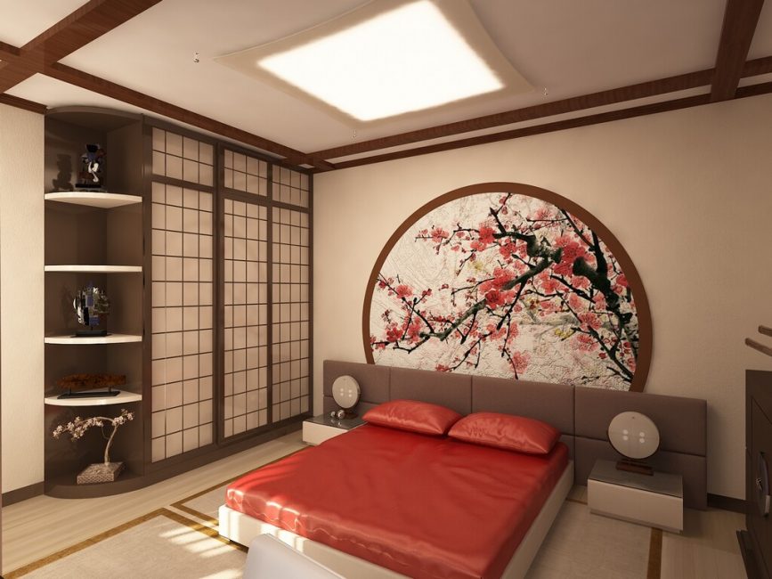 Estilo oriental no interior da sala