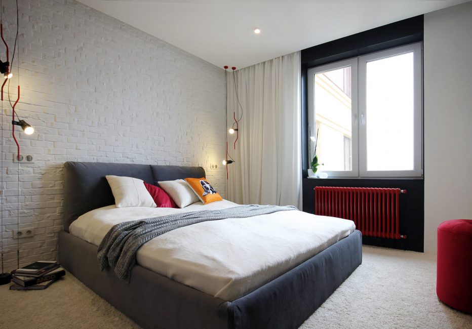 Lâmpadas incandescentes para um quarto de estilo escandinavo