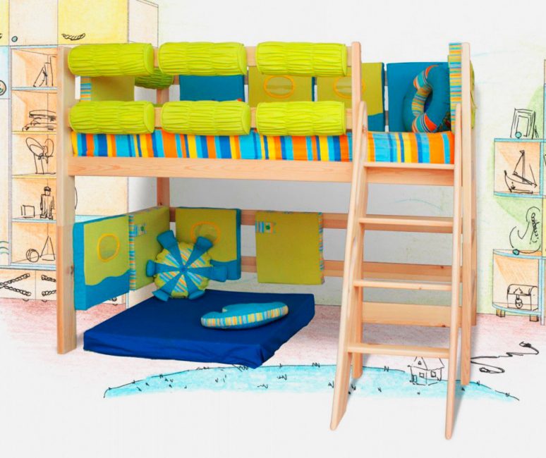 Cama com um canto esportivo