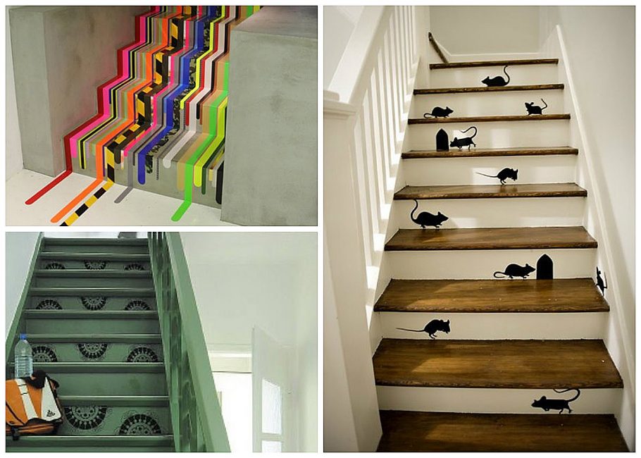 Decorando as escadas com adesivos