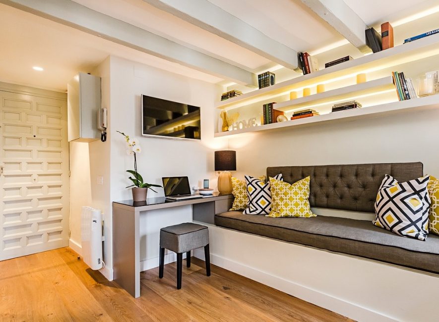 Design apartamento com notas de mostarda fará o interior quente