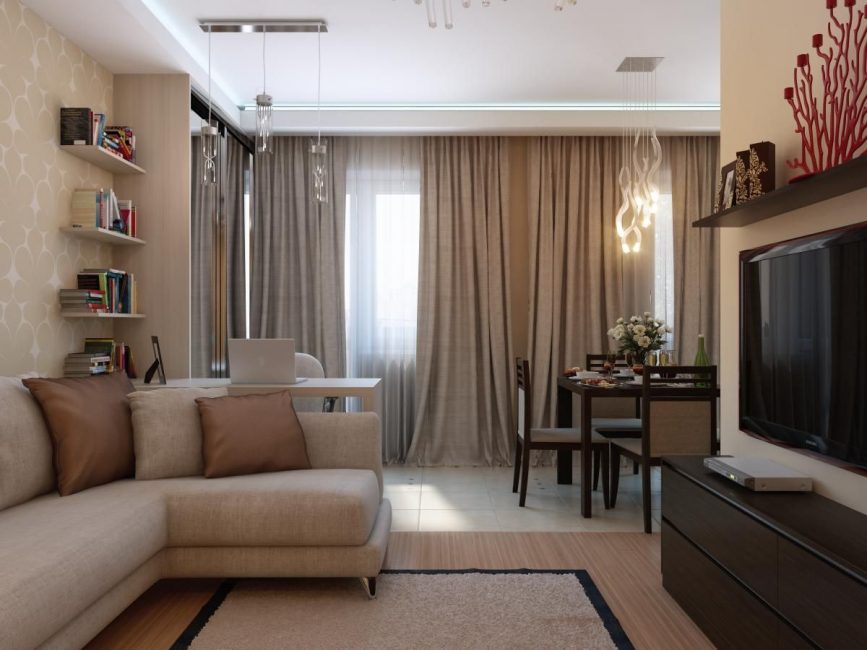 O interior é tons inteiramente bege - é uma escolha versátil e elegante.