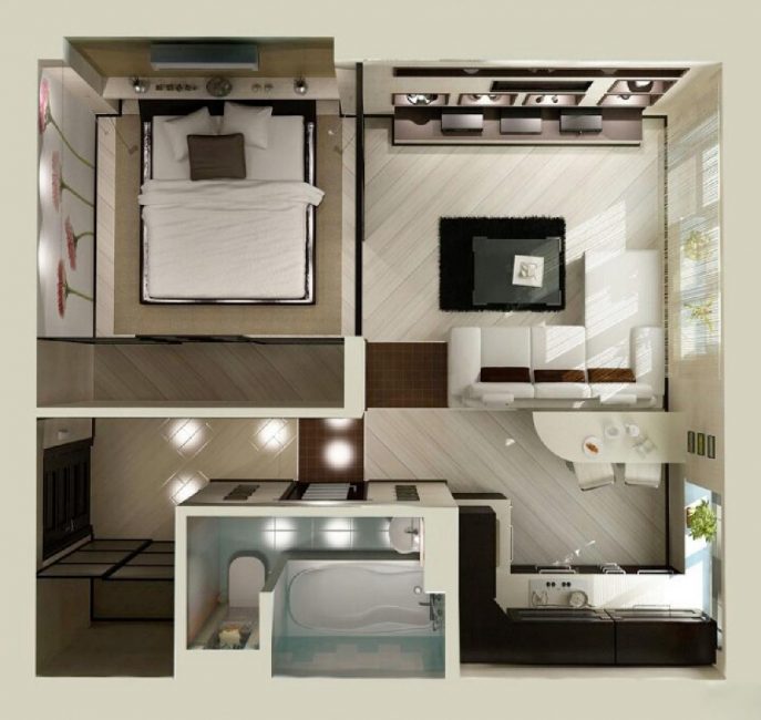 Apartamento elegante e pequeno