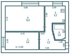 Layout de apartamentos de 2 (dois quartos): 215+ Fotos das formas aprimoradas de reencarnação do Design