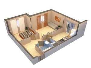 Layout de apartamentos de 2 (dois quartos): 215+ Fotos das formas aprimoradas de reencarnação do Design