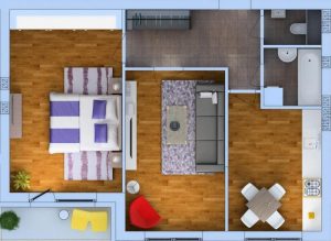 Layout de apartamentos de 2 (dois quartos): 215+ Fotos das formas aprimoradas de reencarnação do Design