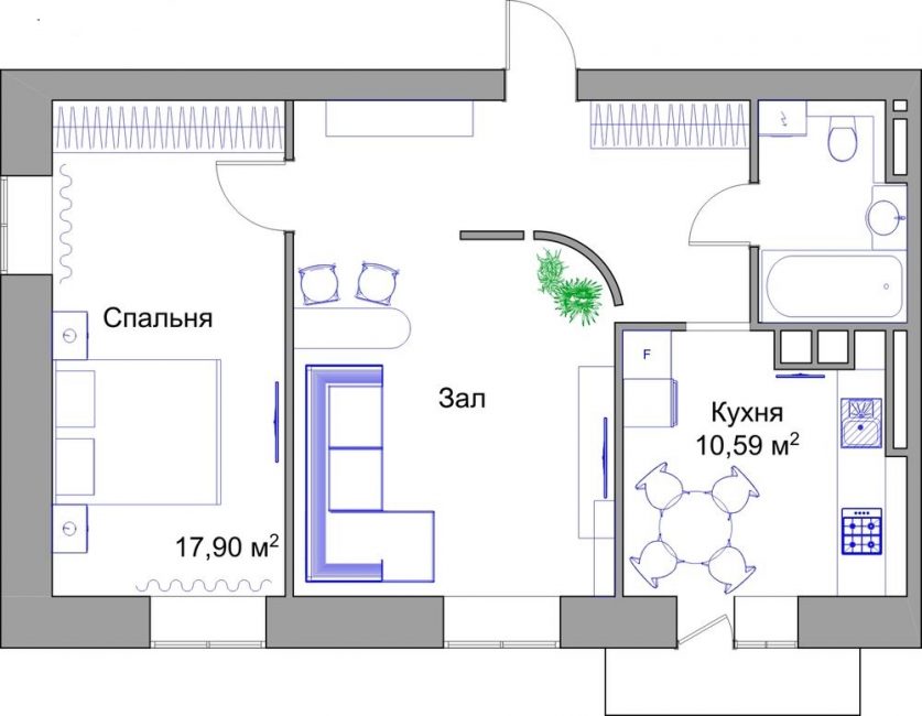 Layout de apartamento interessante