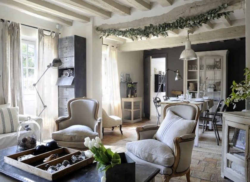 Estilo de Provence em um interior moderno: 335+ Fotos de belos desenhos para os românticos e conhecedores da França (no corredor / sala / cozinha)