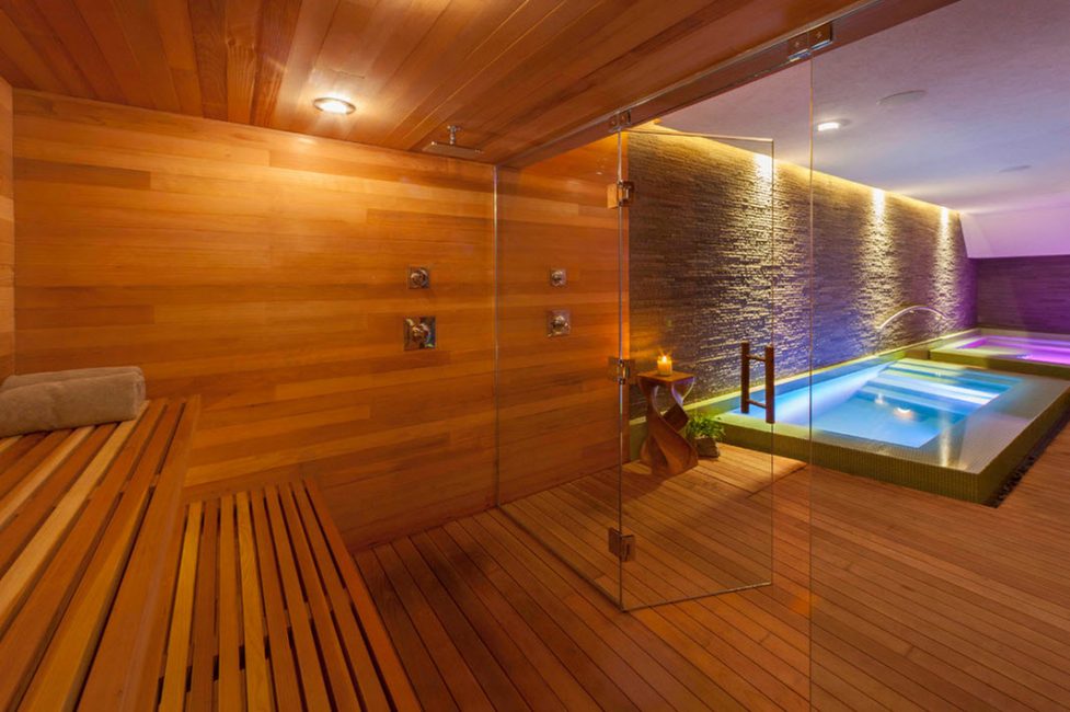 Versão elegante do design aberto com sauna