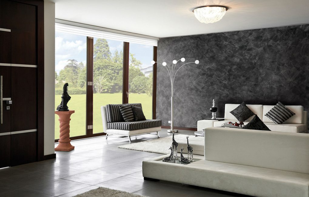 Sala de estar preto e branco