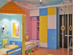 Projeto do quarto das crianças para dois e três filhos de diferentes sexos - 240+ (Foto) Idéias para o zoneamento interior
