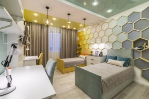 Projeto do quarto das crianças para dois e três filhos de diferentes sexos - 240+ (Foto) Idéias para o zoneamento interior