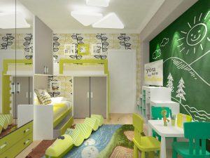 Projetar um quarto de crianças com um sofá macio: como e onde devo colocá-lo?