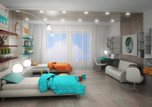 Projetar um quarto de crianças com um sofá macio: como e onde devo colocá-lo?