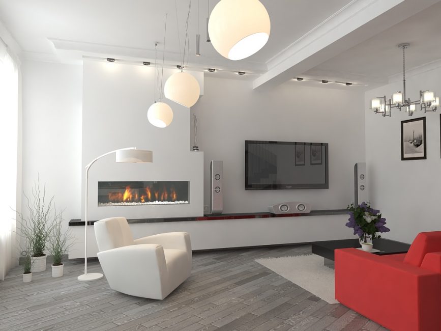 Os tons frios do tecido adicionam elegância ao interior.