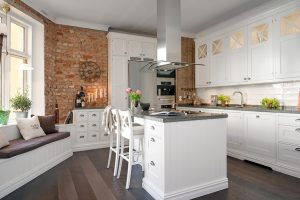 Pedra decorativa na cozinha - 130 opções de design para belos desenhos