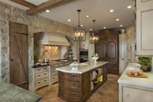 Pedra decorativa na cozinha - 130 opções de design para belos desenhos
