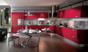 A magia da cor que afeta nossa percepção do interior: Design de uma cozinha vermelha em cores brilhantes (mais de 115 fotos)