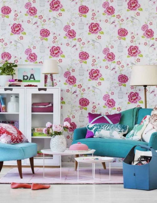 Padrão floral permite criar uma atmosfera harmoniosa em casa